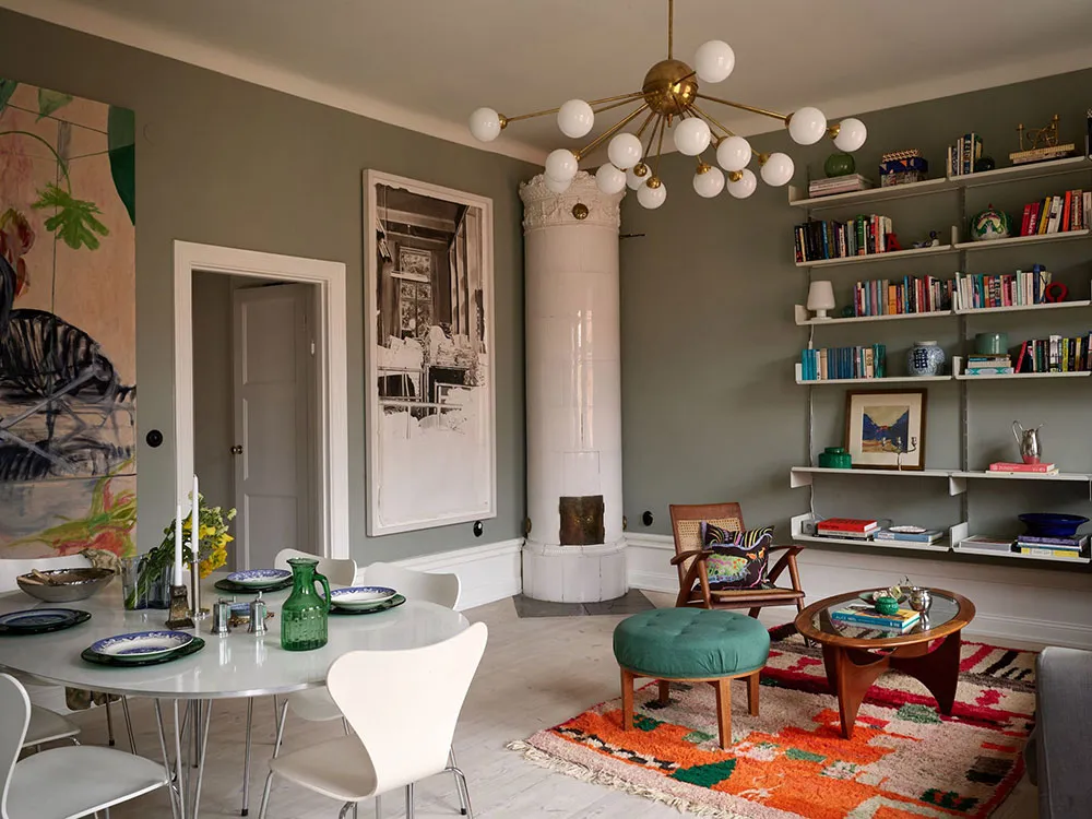 Красиві відтінки зеленого в дизайні затишної скандинавської квартири - Gallery image 3