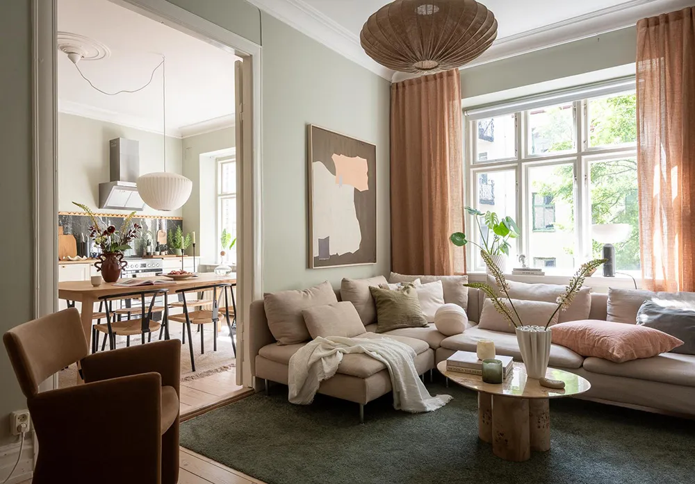 Tonos verdes y acentos cálidos: apartamento en Suecia (87 m²) - Gallery image 8