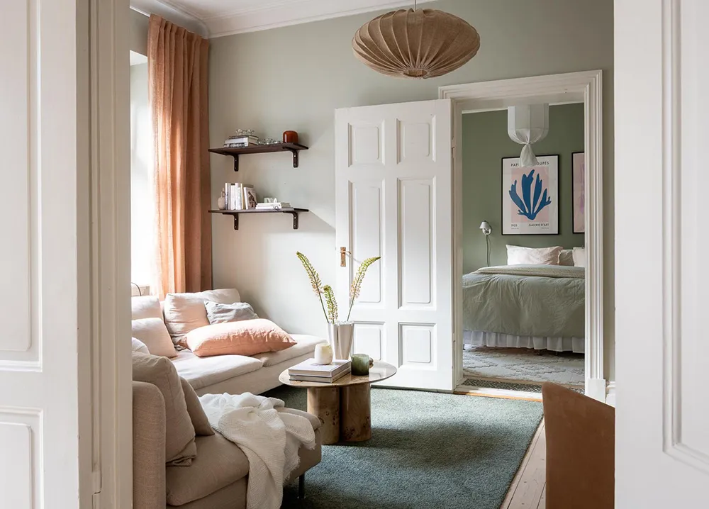 Tonos verdes y acentos cálidos: apartamento en Suecia (87 m²) - Gallery image 19