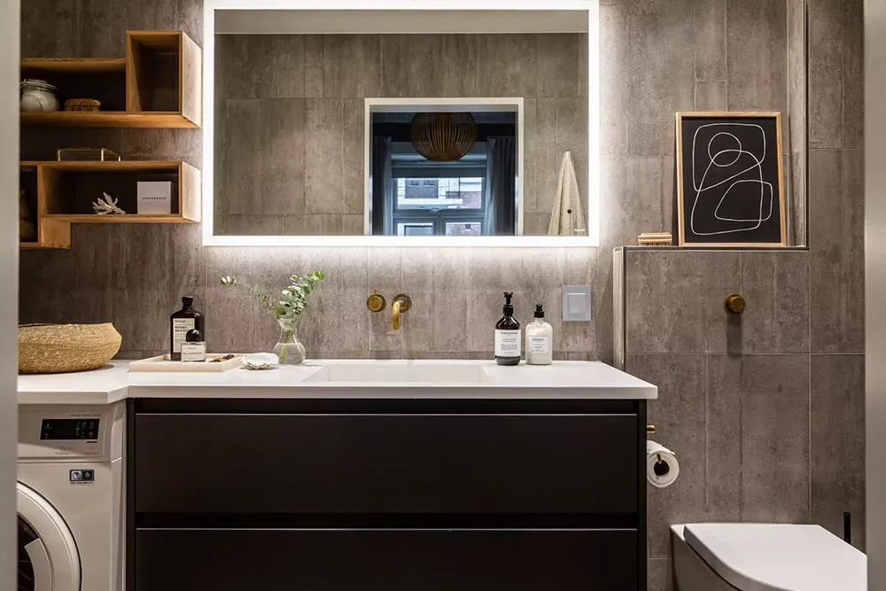 Warmere Töne und stylischer roter Sofa: Angenehme Wohnung in Oslo - Gallery image 17