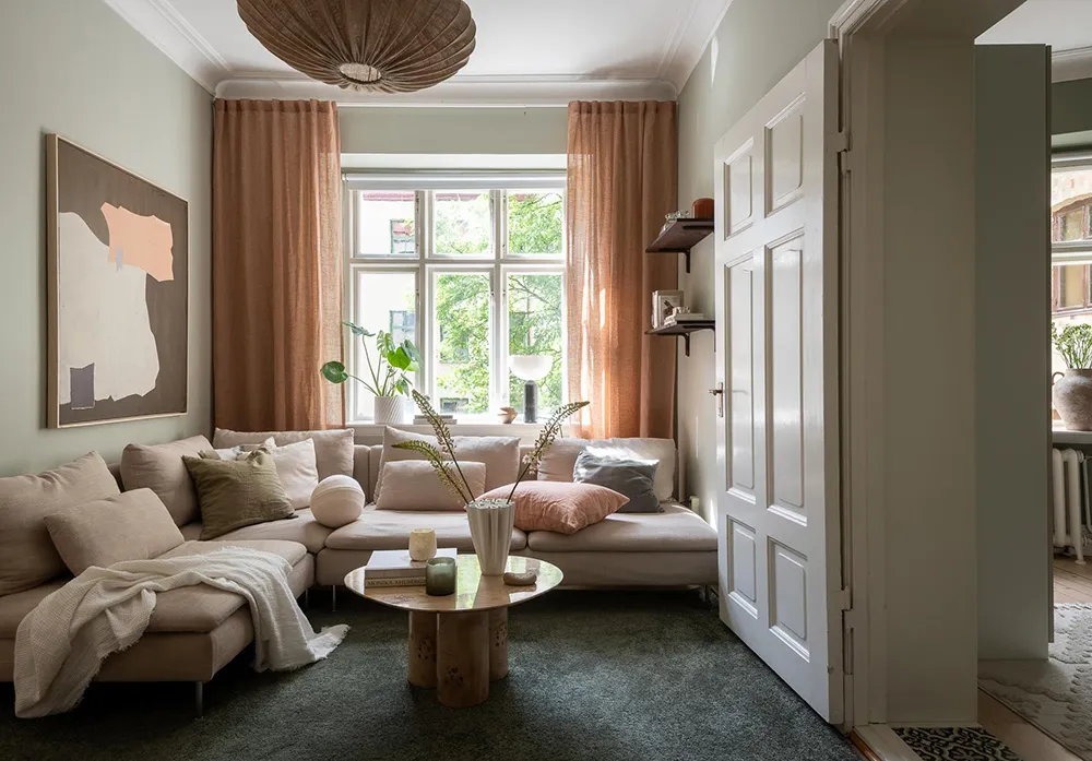 Tonos verdes y acentos cálidos: apartamento en Suecia (87 m²) - Gallery image 3
