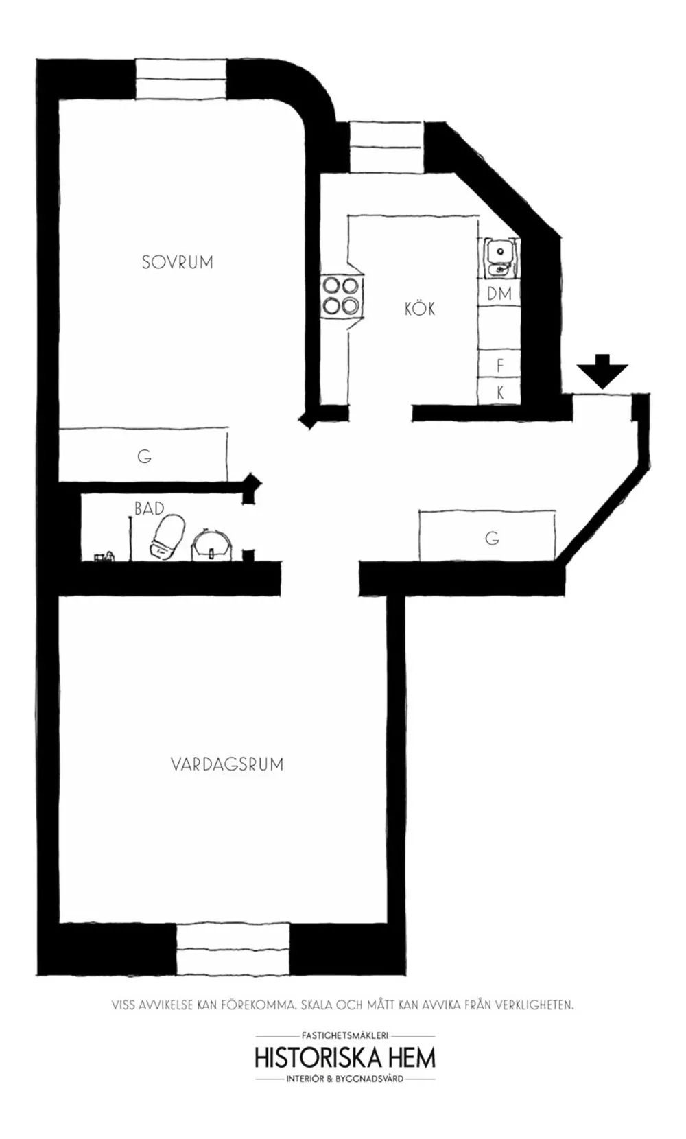 Schöne kleine Wohnung mit dunklem Boden in Stockholm (54 qm) - Gallery image 26