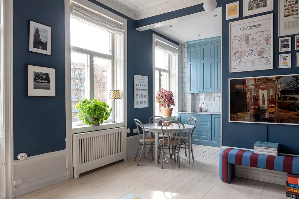 Blau- und hellgrüne Akzente: Fröhliche Wohnung in Stockholm (54 qm) - Gallery image 10