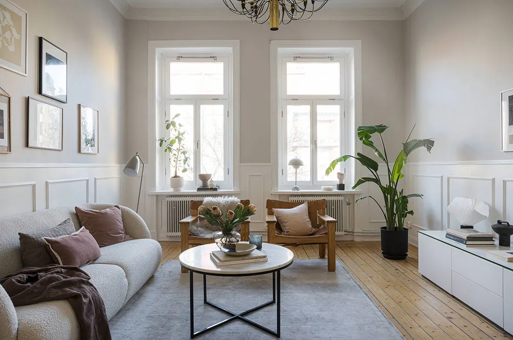 Просторные комнаты и спокойный элегантный дизайн: квартира в центре Стокгольма (108 кв. м) - Gallery image 2