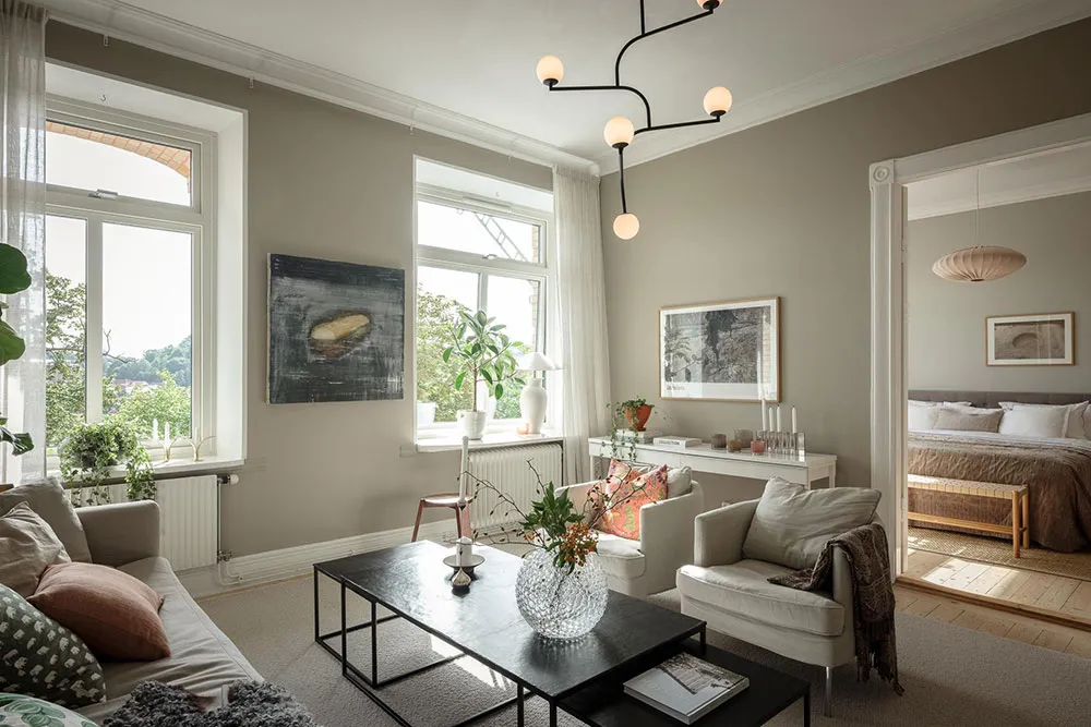 Тёплая и нежная квартира с камином в Швеции - Gallery image 8