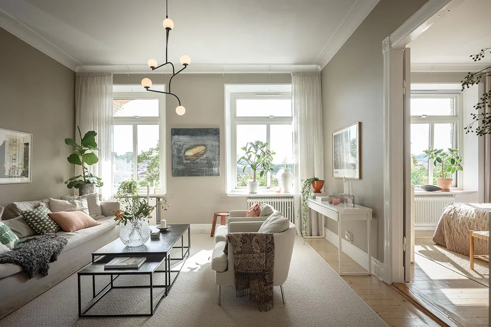 Тёплая и нежная квартира с камином в Швеции - Gallery image 4