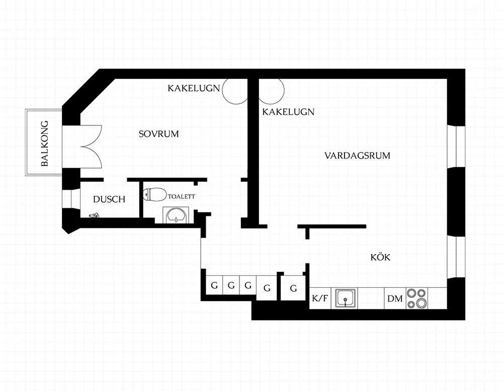 Голубые стены и современное искусство: красочная квартира в Стокгольме (54 кв. м) - Gallery image 30