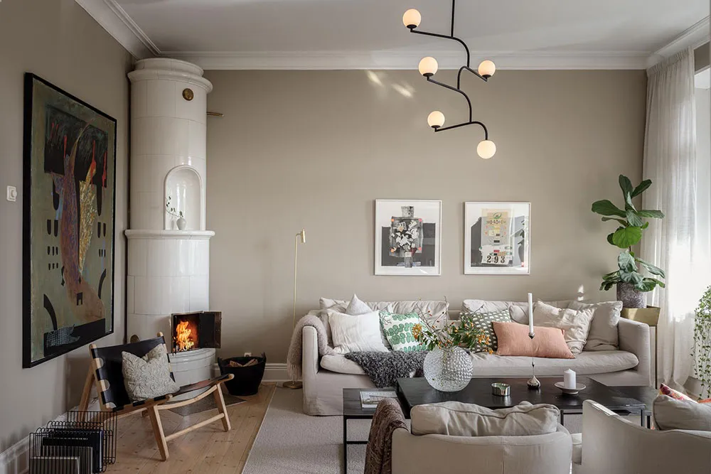 Тёплая и нежная квартира с камином в Швеции - Gallery image 2