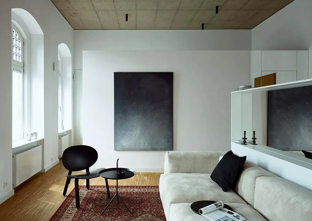 Béton et minimalisme élégant : petit loft à Wrocława (50 m²) - Gallery image 5