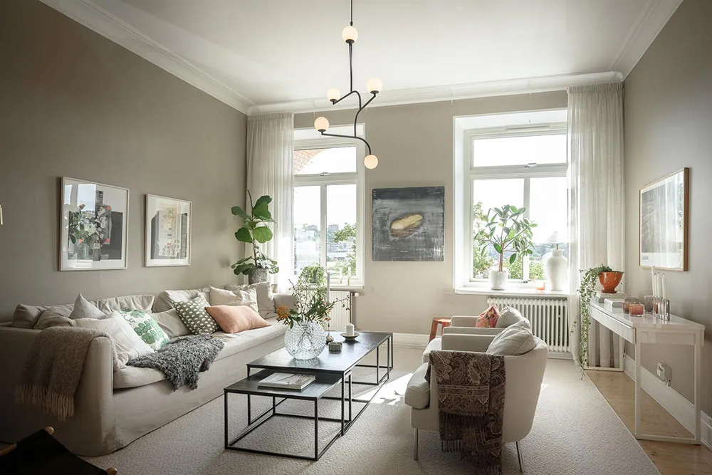 Тёплая и нежная квартира с камином в Швеции - Gallery image 3