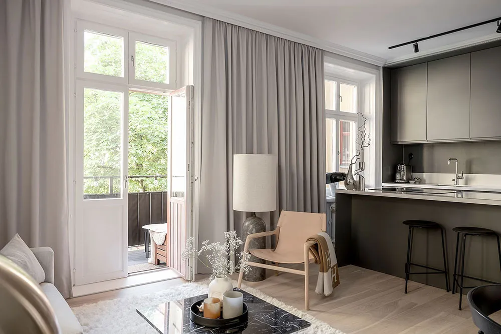 Nowoczesne wykończenie małej dwudziestki w starożytnym domu w Stokholmie (66 m²) - 10