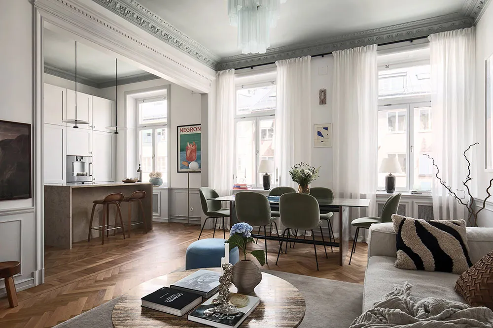 Stylish Scandinavian Interior with Pastel Ceiling (93 sqm) - Gallery image 3