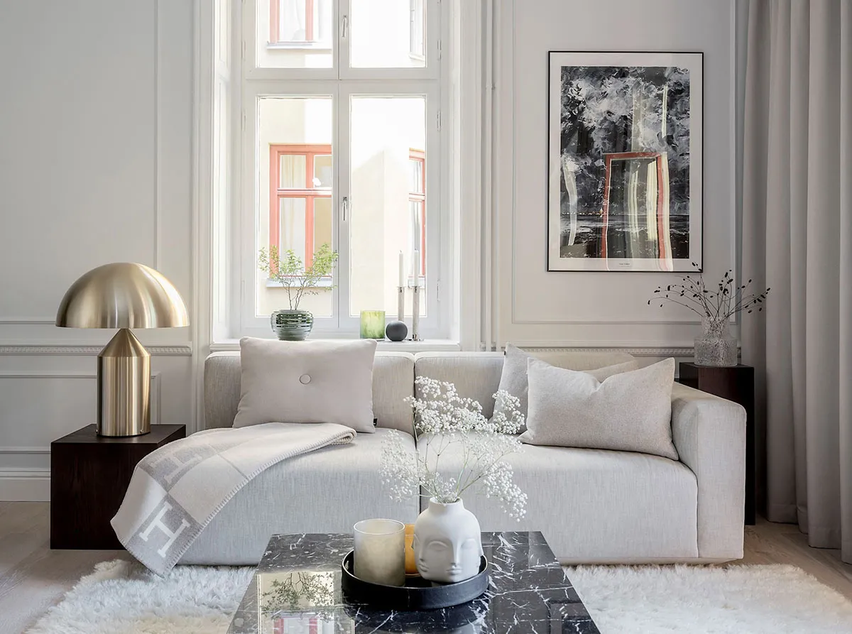 Nowoczesne wykończenie małej dwudziestki w starożytnym domu w Stokholmie (66 m²) - 4