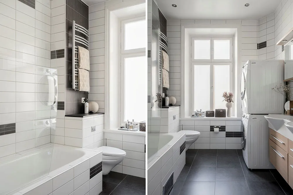 Nowoczesne wykończenie małej dwudziestki w starożytnym domu w Stokholmie (66 m²) - 22