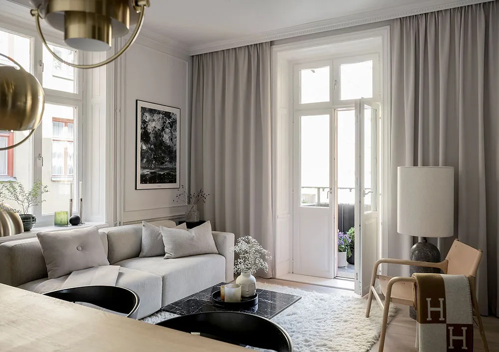 Nowoczesne wykończenie małej dwudziestki w starożytnym domu w Stokholmie (66 m²) - 3