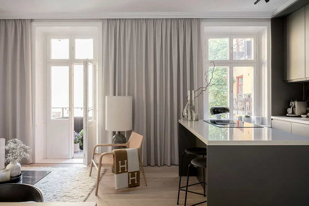 Nowoczesne wykończenie małej dwudziestki w starożytnym domu w Stokholmie (66 m²) - 11