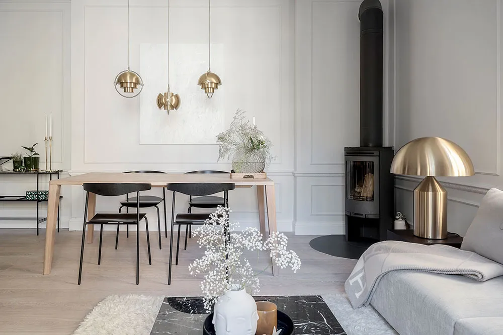 Nowoczesne wykończenie małej dwudziestki w starożytnym domu w Stokholmie (66 m²) - 9