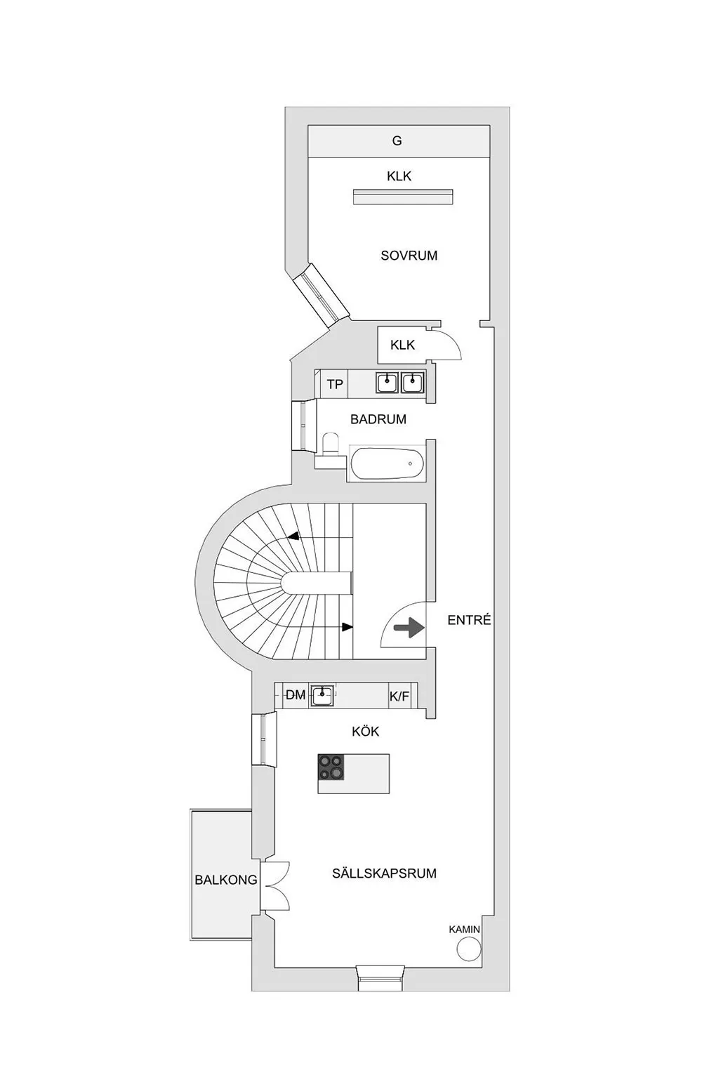 Nowoczesne wykończenie małej dwudziestki w starożytnym domu w Stokholmie (66 m²) - 25