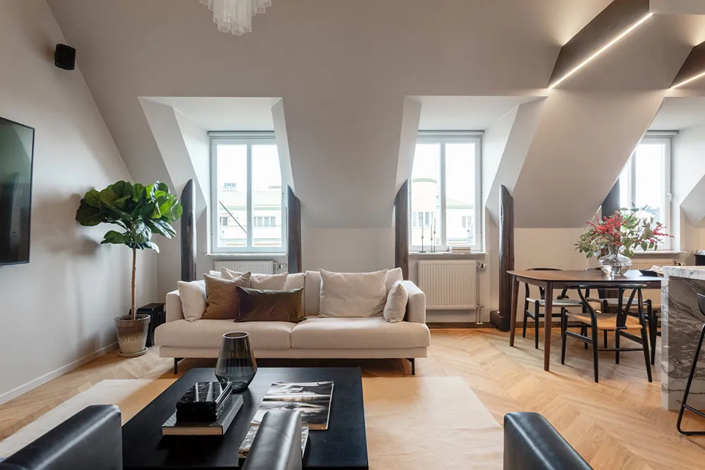 Elegancki nowoczesny design attic apartment w Stokholmii - Gallery image 10