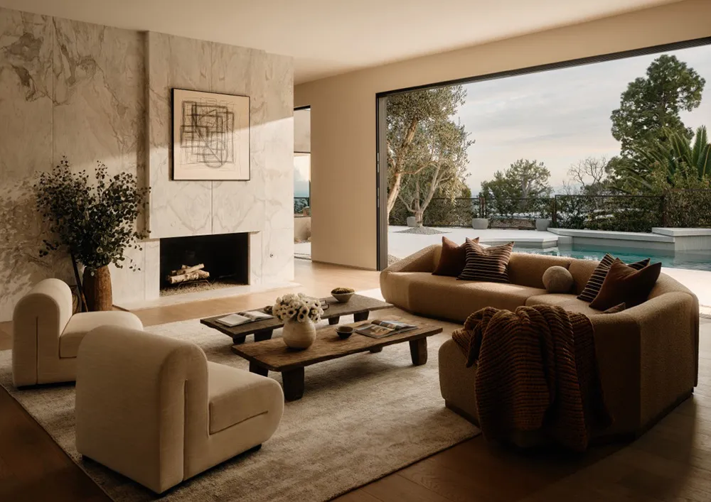 Warm modernes Design einer einstöckigen Villa auf einem Hügel in Kalifornien - Gallery image 3