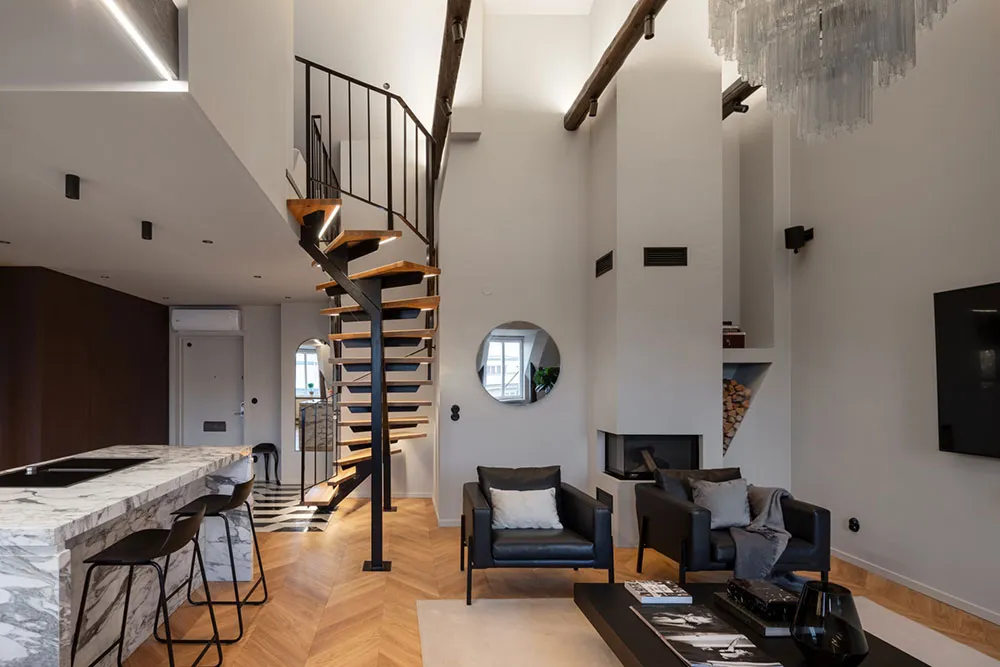 Elegancki nowoczesny design attic apartment w Stokholmii - Gallery image 2