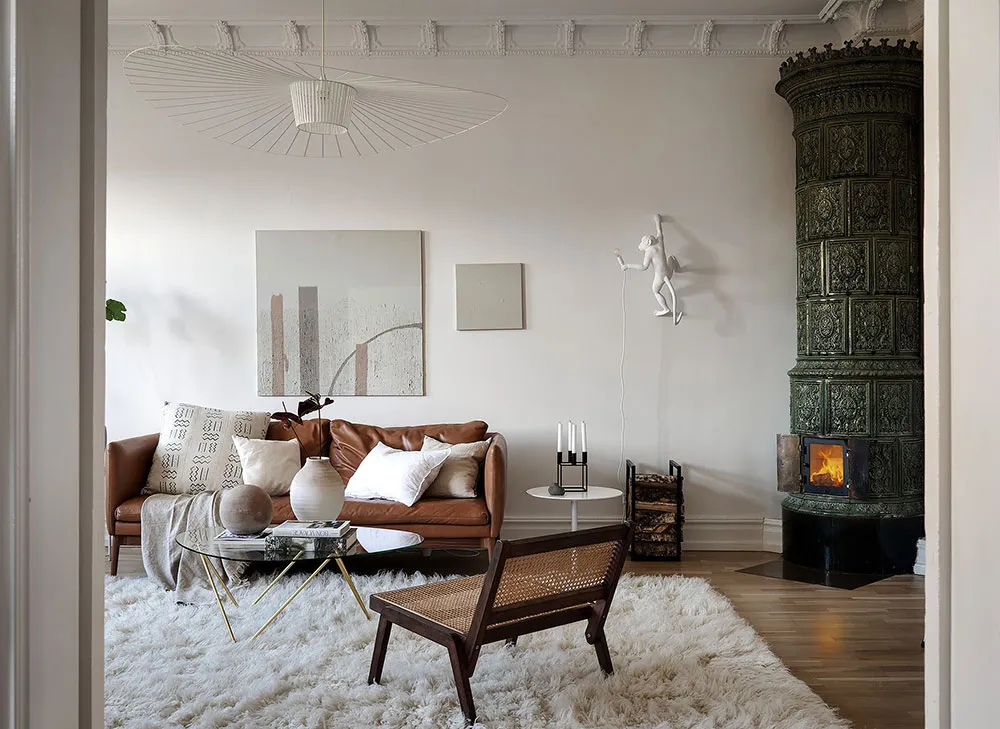 Grüne Herd und warme Akzente: verfeinertes Interior einer Wohnung in Göteborg (94 qm) - Gallery image 14