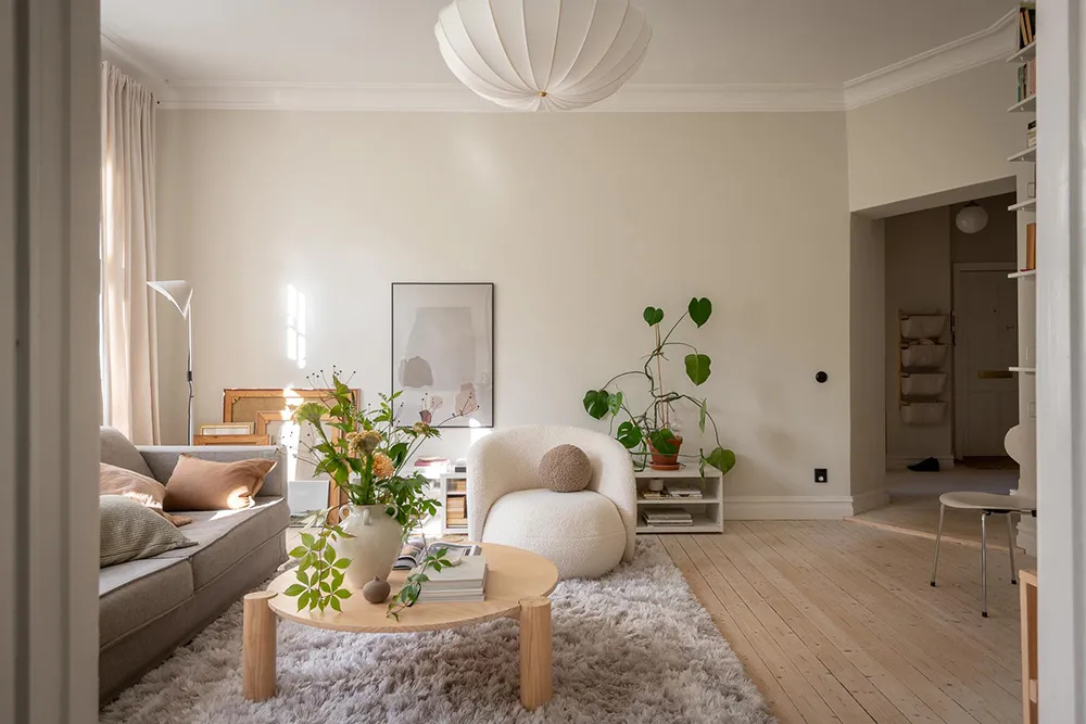 Spokojny i uютny szary-beżowy interior w Getborgu (83 m²) - Gallery image 13