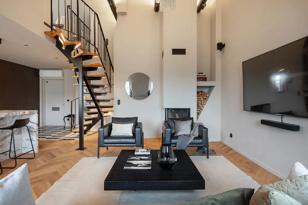 Elegancki nowoczesny design attic apartment w Stokholmii - Gallery image 9