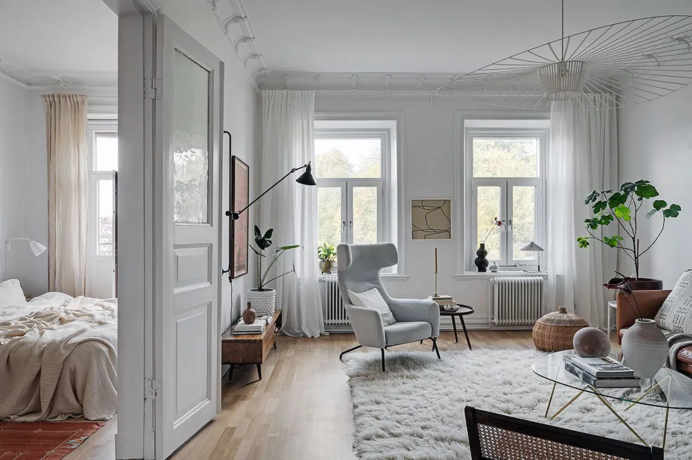 Grüne Herd und warme Akzente: verfeinertes Interior einer Wohnung in Göteborg (94 qm) - Gallery image 7