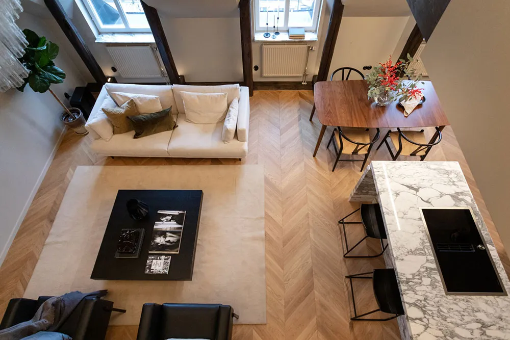 Elegancki nowoczesny design attic apartment w Stokholmii - Gallery image 6