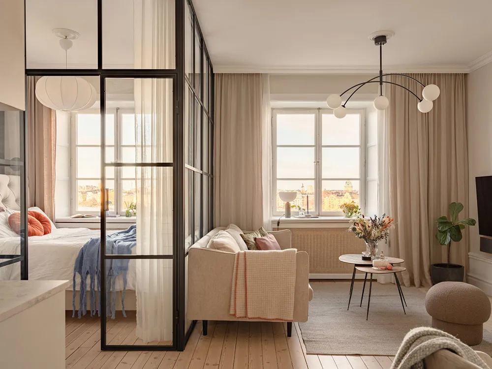 Спальня за стеклом и виды на залив: небольшая квартира в Стокгольме (36 кв. м) - Gallery image 6