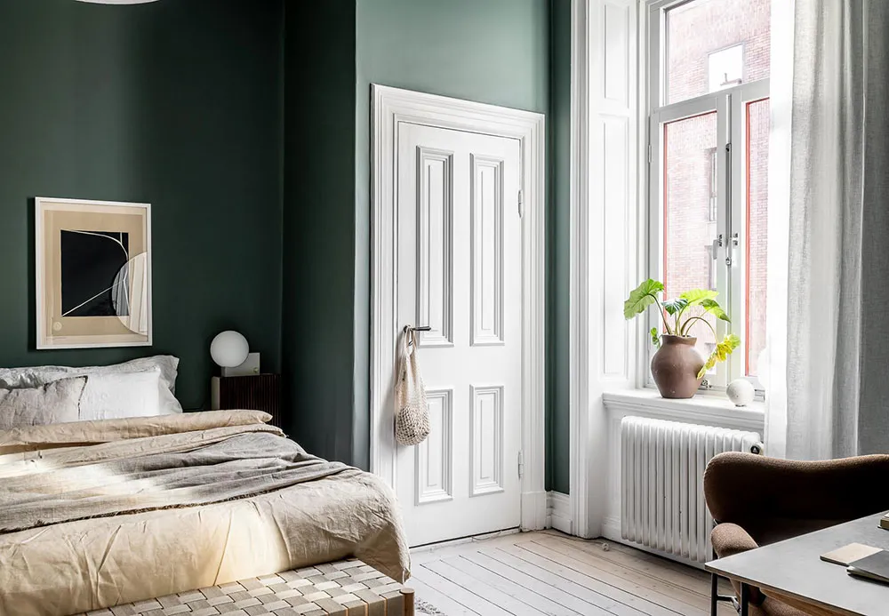 एक स्कैंडिनेवियाई अपार्टमेंट के हरे रंग के इनटीरियर (74 वर्ग मीटर) - Gallery image 6