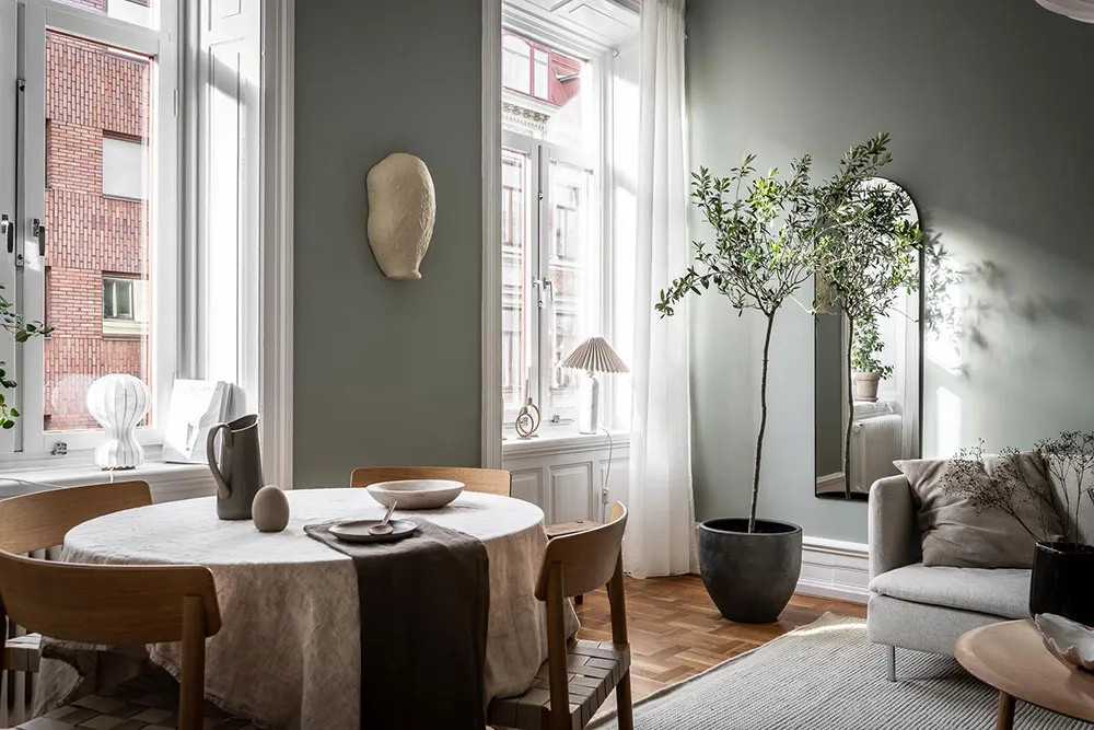 एक स्कैंडिनेवियाई अपार्टमेंट के हरे रंग के इनटीरियर (74 वर्ग मीटर) - Gallery image 14