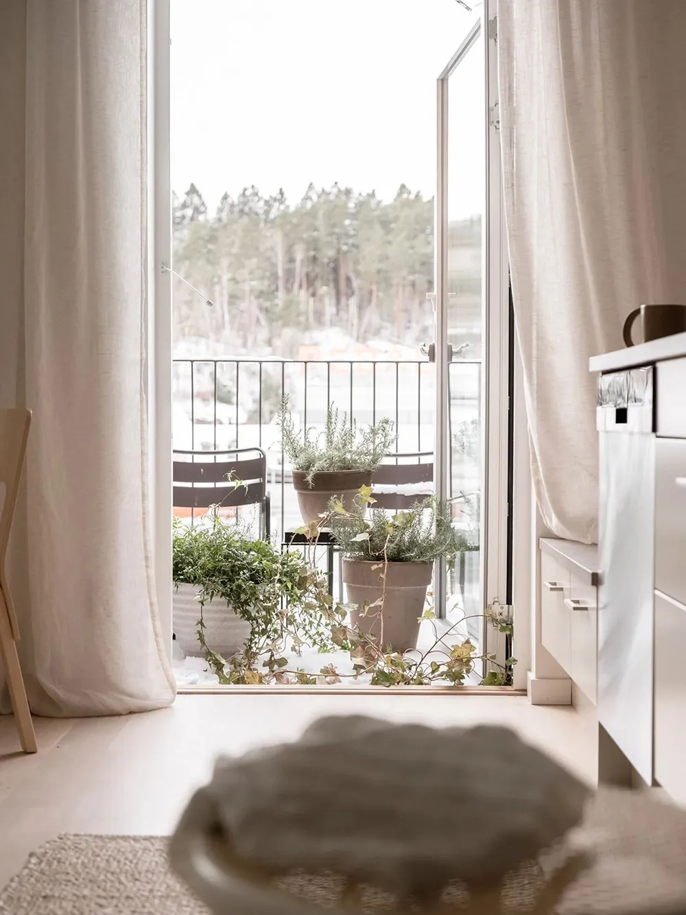 Decoración beige suave en un apartamento escandinavo pequeño (52 m²) - Gallery image 1