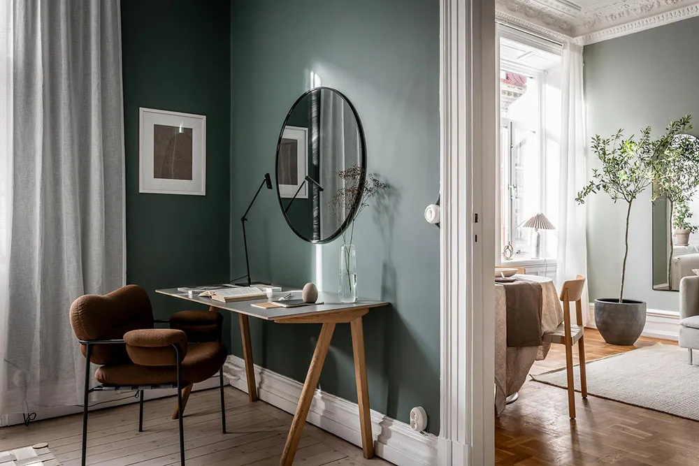 एक स्कैंडिनेवियाई अपार्टमेंट के हरे रंग के इनटीरियर (74 वर्ग मीटर) - Gallery image 12