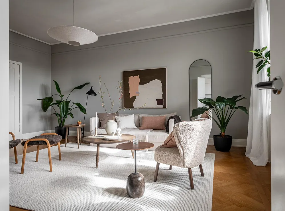 Apartamento gris en Gotemburgo con habitación pequeña y balcón (65 m²) - Gallery image 2