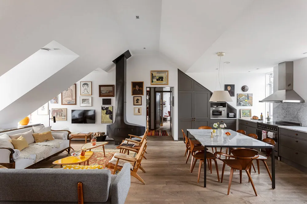 Lively Interior of a Spacious Loft with Terrace in Stockholm - Gallery image 3