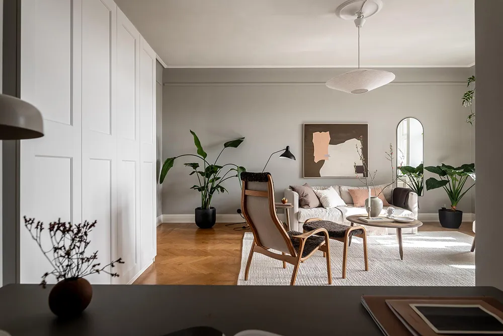 Apartamento gris en Gotemburgo con habitación pequeña y balcón (65 m²) - Gallery image 9