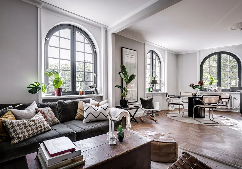 Estilos de contraste cromático en el diseño de un apartamento inusual en Suecia (73 m²) - Gallery image 3