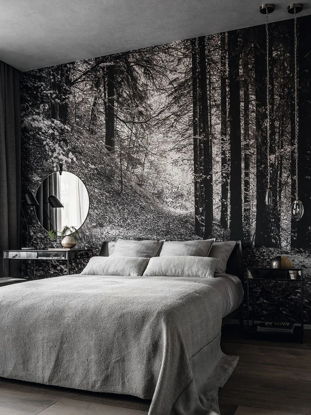 Beton, minimalizm i fotobloki w sypialni: nowoczesny mieszkanie w Moskwie - Gallery image 7