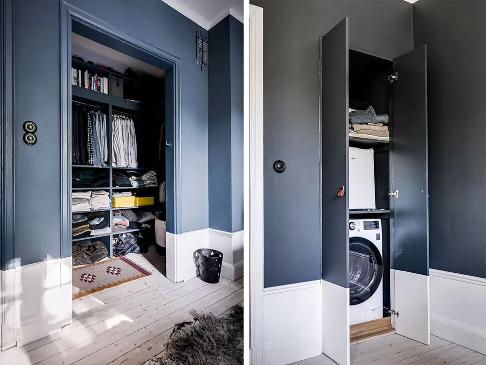 Estilos de contraste cromático en el diseño de un apartamento inusual en Suecia (73 m²) - Gallery image 17