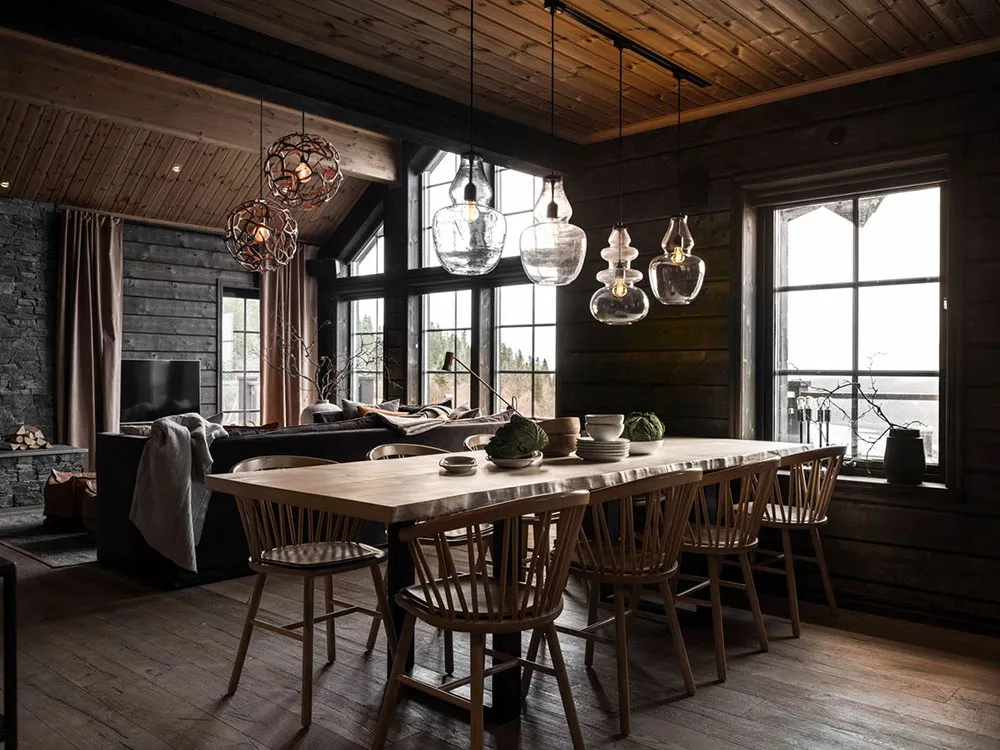 Chalet scandinave dans des tons sombres - Gallery image 6