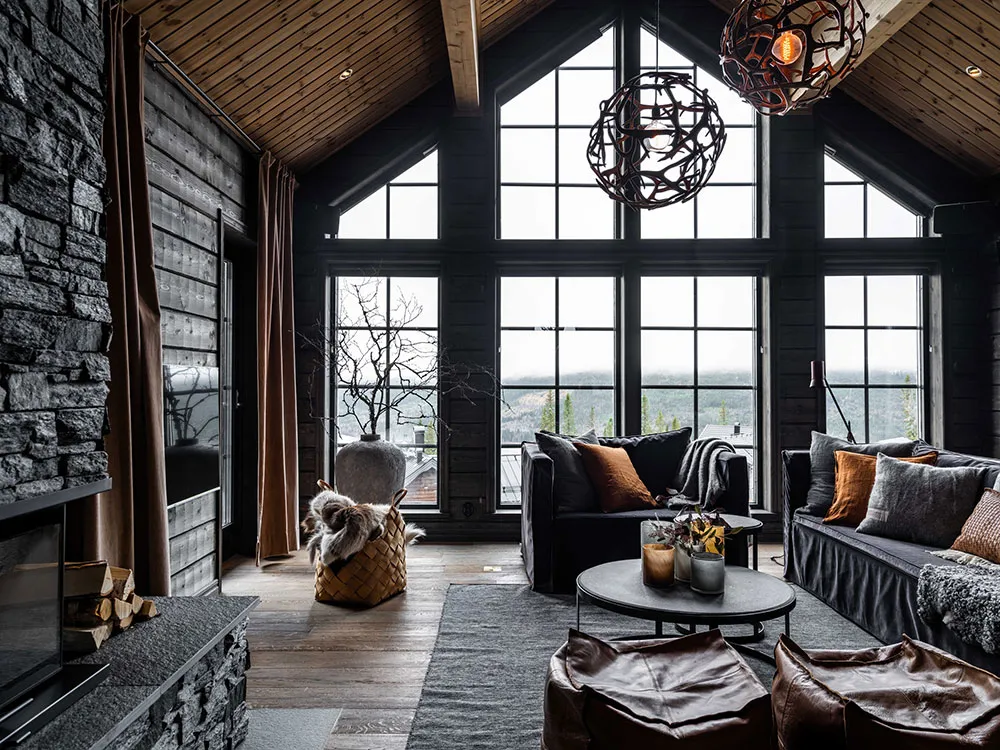 Chalet scandinave dans des tons sombres - Gallery image 3