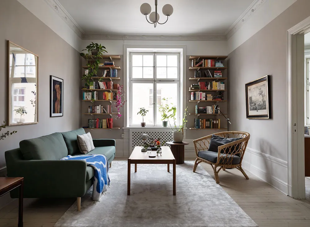 Приємний скандинавський інтер'єр у білих та зелених відтінках (57 кв. м) - Gallery image 2