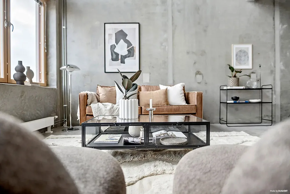 Paredes de concreto y espacio abierto: Loft en Suecia (43 m²) - Gallery image 5