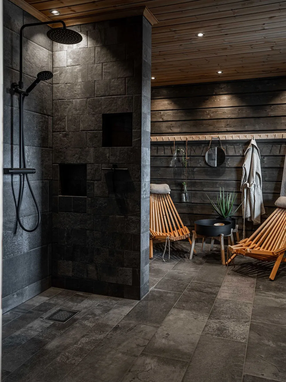 Chalet scandinave dans des tons sombres - Gallery image 15