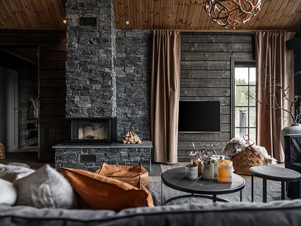 Chalet scandinave dans des tons sombres - Gallery image 8
