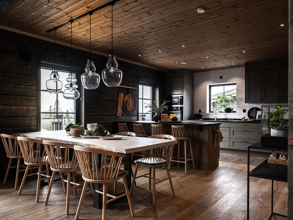 Chalet scandinave dans des tons sombres - Gallery image 5