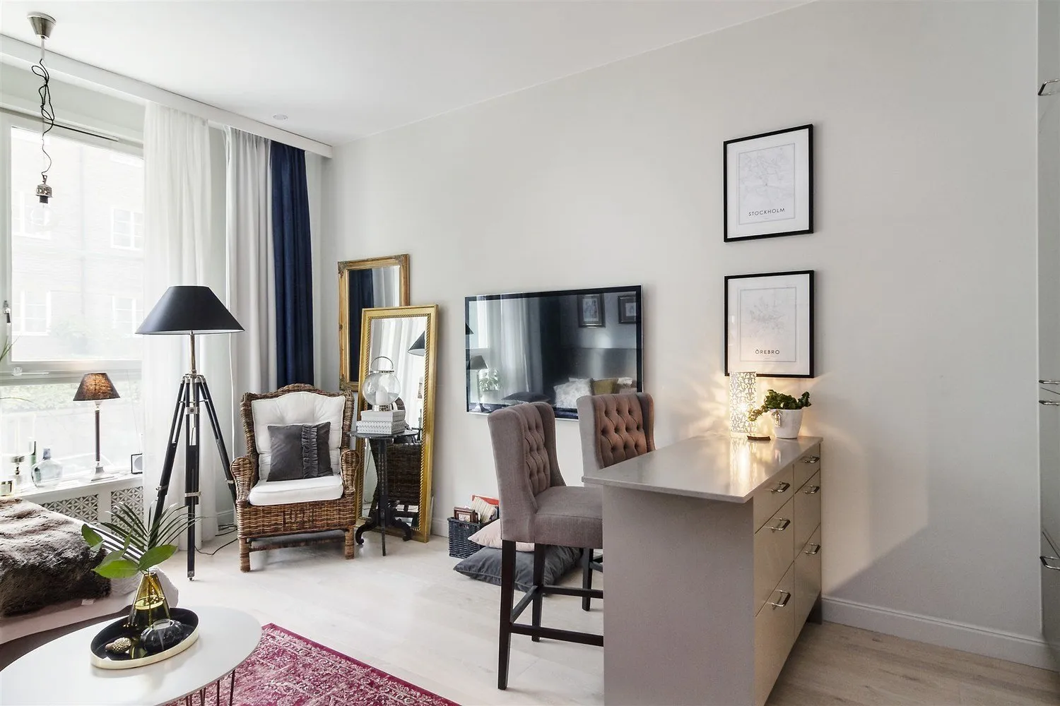 Фотографія: Гостьова кімната в стилі Скандинавський, Еклектика, Декор інтер'єру, Малогабаритна квартира, Квартира, Студія, Швеція, Стокгольм, Сірий, до 40 метрів – фото на нашому сайті