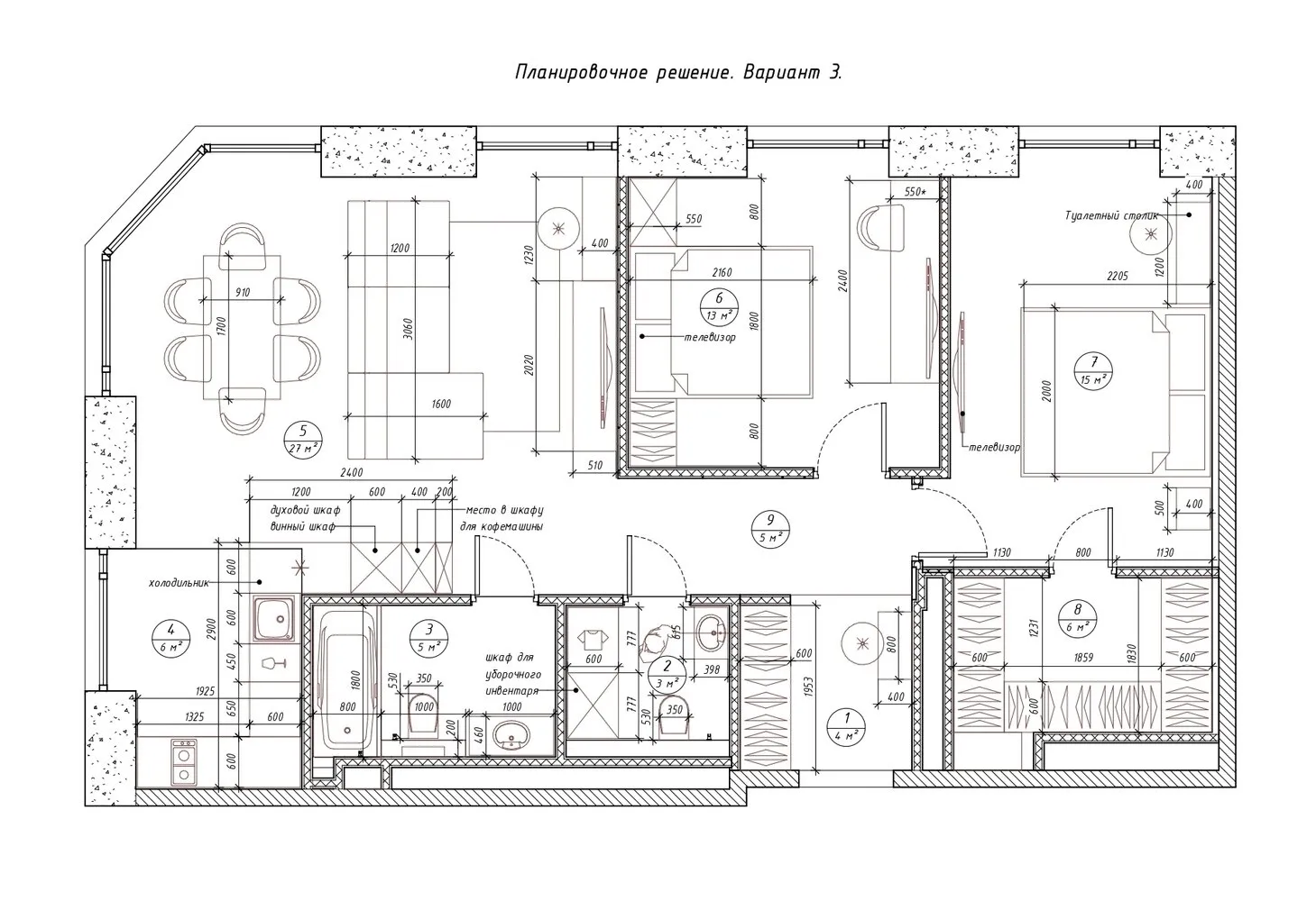 Foto: estilo moderno, apartamento, proyecto de la semana, Moscú, edificio monolítico, 3 habitaciones, 60-90 m², Ekaterina Markova - foto en nuestro sitio web